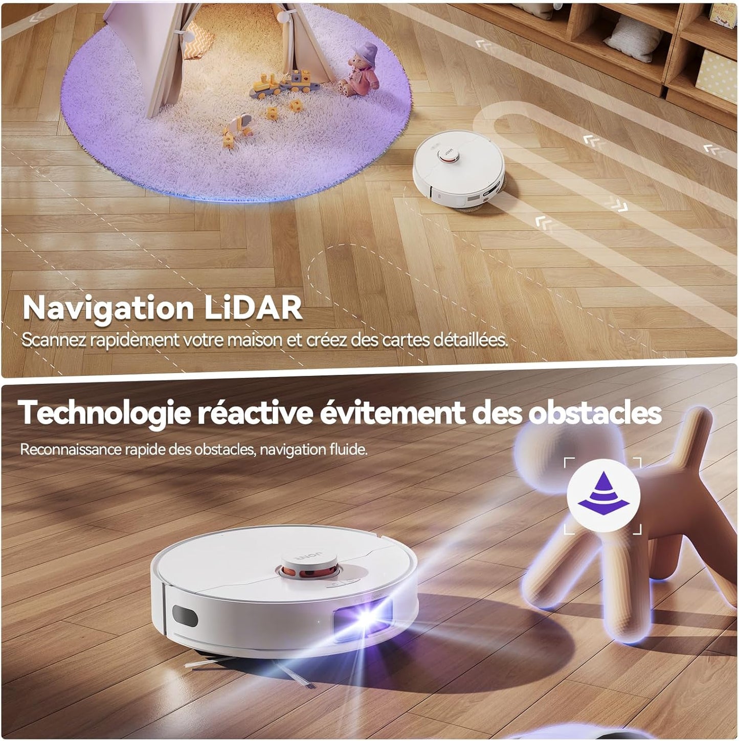 Robot Aspirateur Laveur ONR P20 Pro : Station Tout-en-Un & Nettoyage des Bords Révolutionnaire