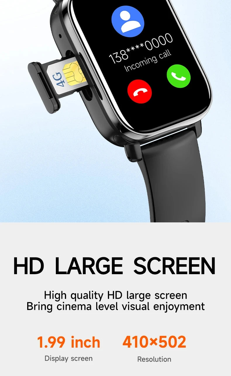 Montre Connectée Android 4G Autonome - 64Go, Écran HD & WiFi
