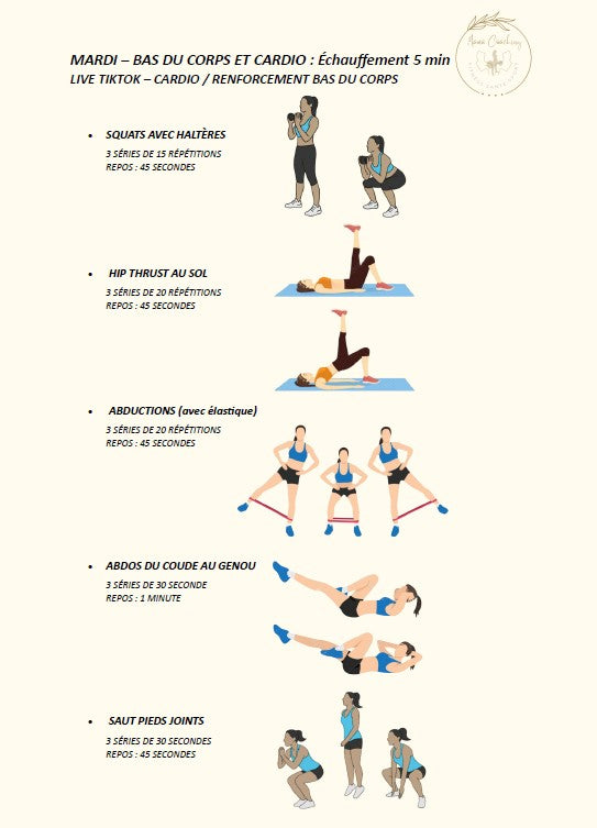 Programme Sportif KIFFTI by Mama Coaching– Reprise et tonification 15 jours