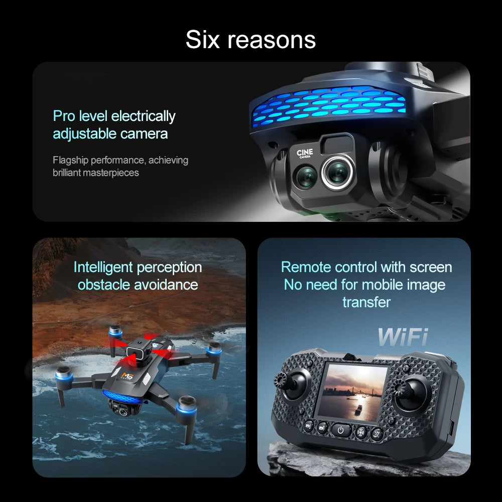 Drone M6 Intelligent : Caméra 4K ou 8K au Choix, Écran Intégré & Anti-Collision
