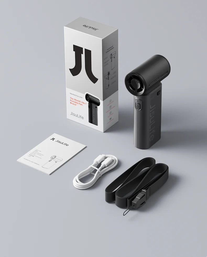 Mini Ventilateur Turbo Portable JISULIFE - Vent Puissant & 22h d'Autonomie