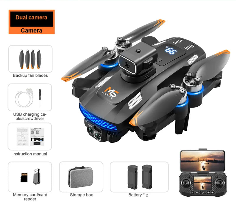 Drone M6 Intelligent : Caméra 4K ou 8K au Choix, Écran Intégré & Anti-Collision