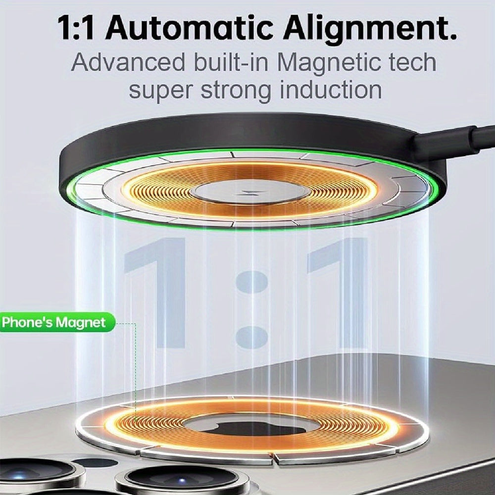 Chargeur Magnétique Sans Fil 15W pour iPhone - Rapide et Intelligent