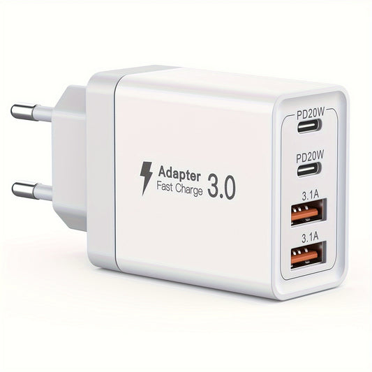 Chargeur Rapide 4 Ports 36W - USB-C Power Delivery & Quick Charge - Prise EU