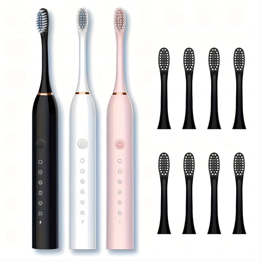 Brosse à Dents Électrique Sonique Intelligente - 6 Modes & 8 Têtes Incluses