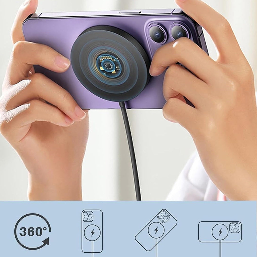 Chargeur Magnétique Sans Fil 15W pour iPhone - Rapide et Intelligent