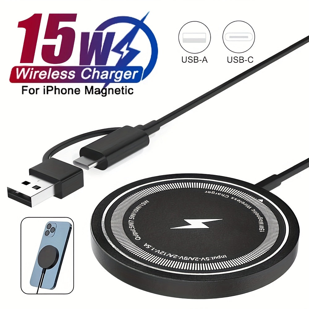 Chargeur Magnétique Sans Fil 15W pour iPhone - Rapide et Intelligent