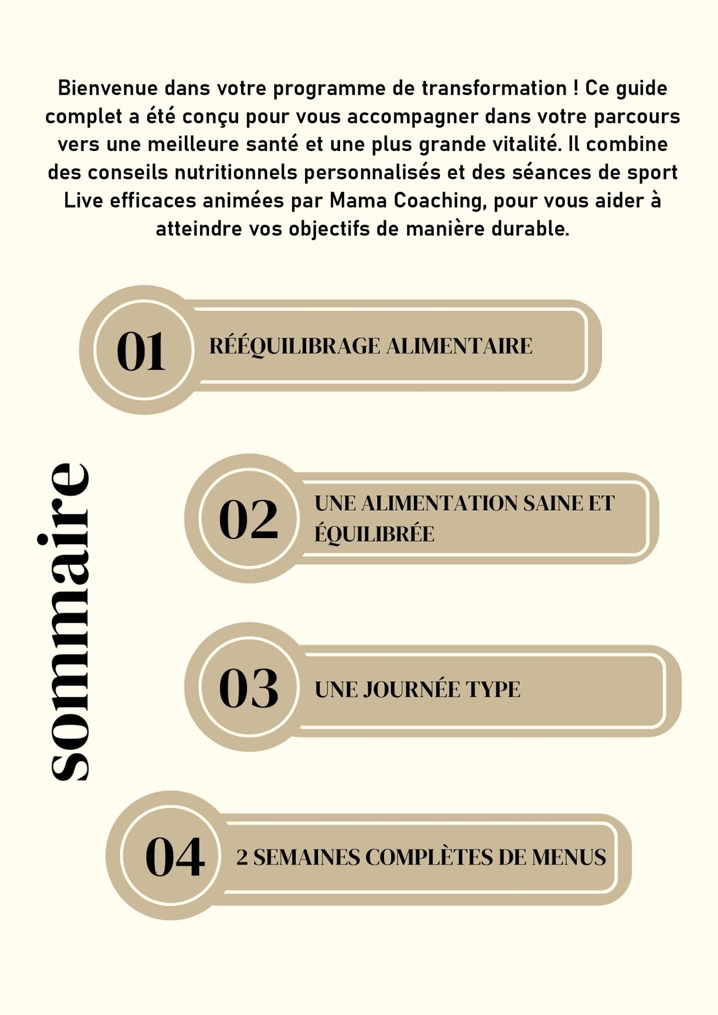 Programme Nutrition KIFFTI by Mama Coaching – Rééquilibrage alimentaire 15 jours