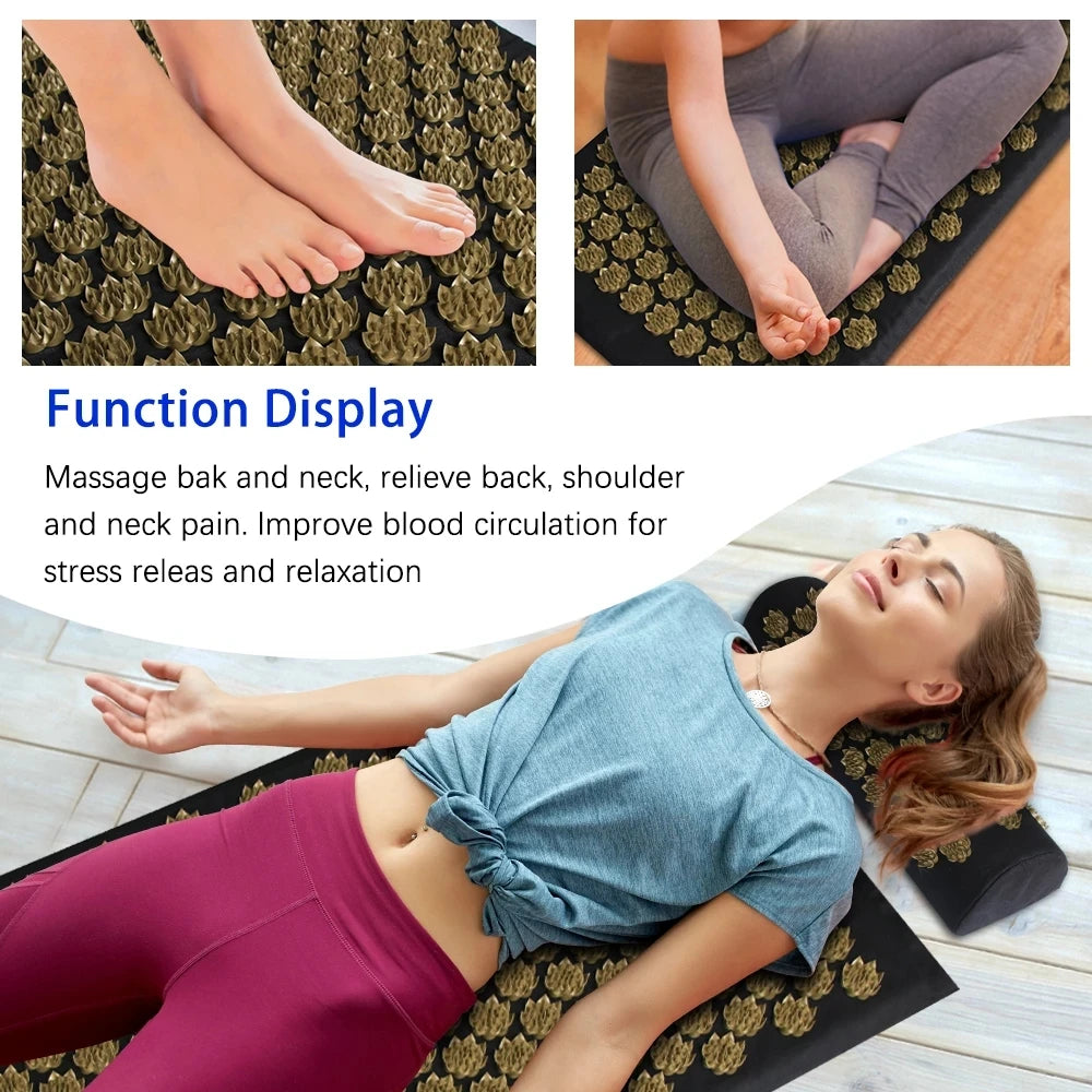 Tapis d'Acupression et Coussin - Relaxation Profonde & Soulagement Musculaire