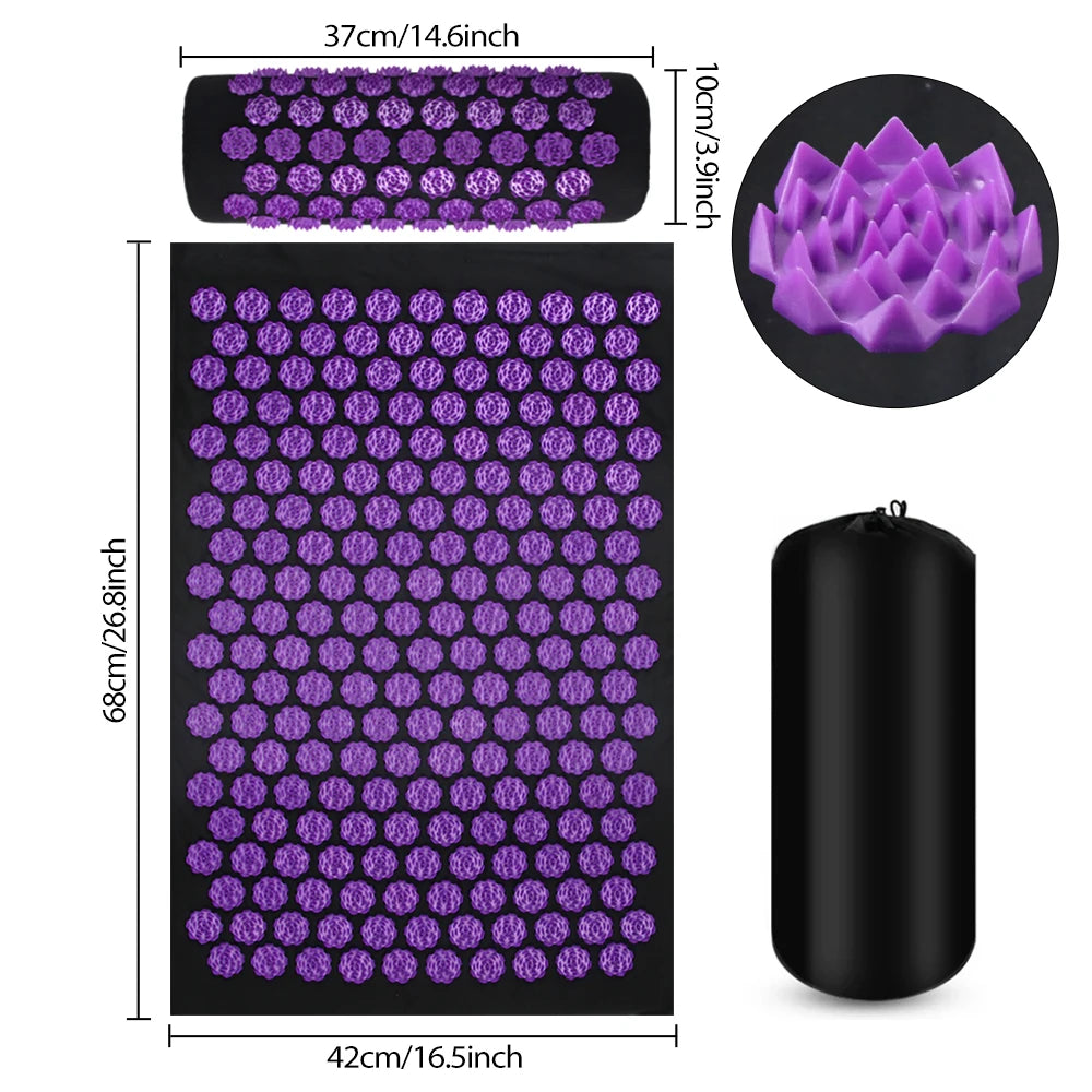 Tapis d'Acupression et Coussin - Relaxation Profonde & Soulagement Musculaire