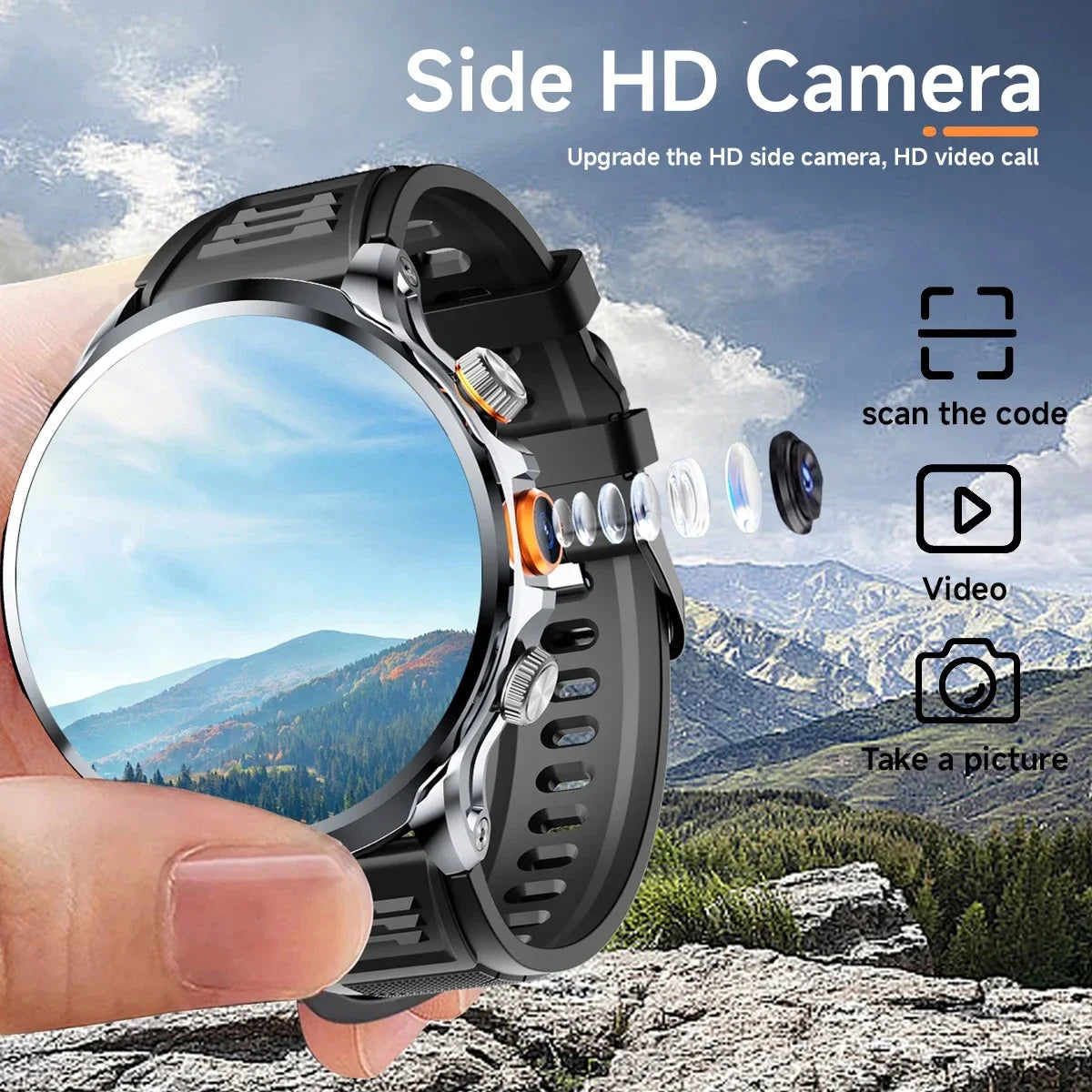 Montre Connectée Autonome 5G/4G - Grand Écran HD, GPS & Google Play