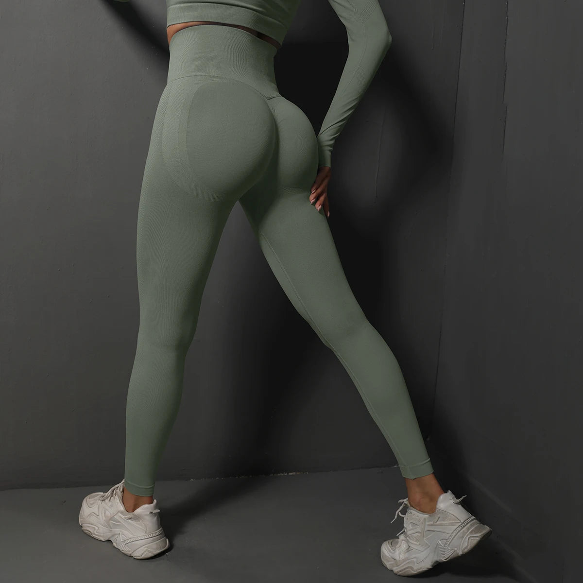 Legging sport sans couture taille haute – Effet push up et galbant
