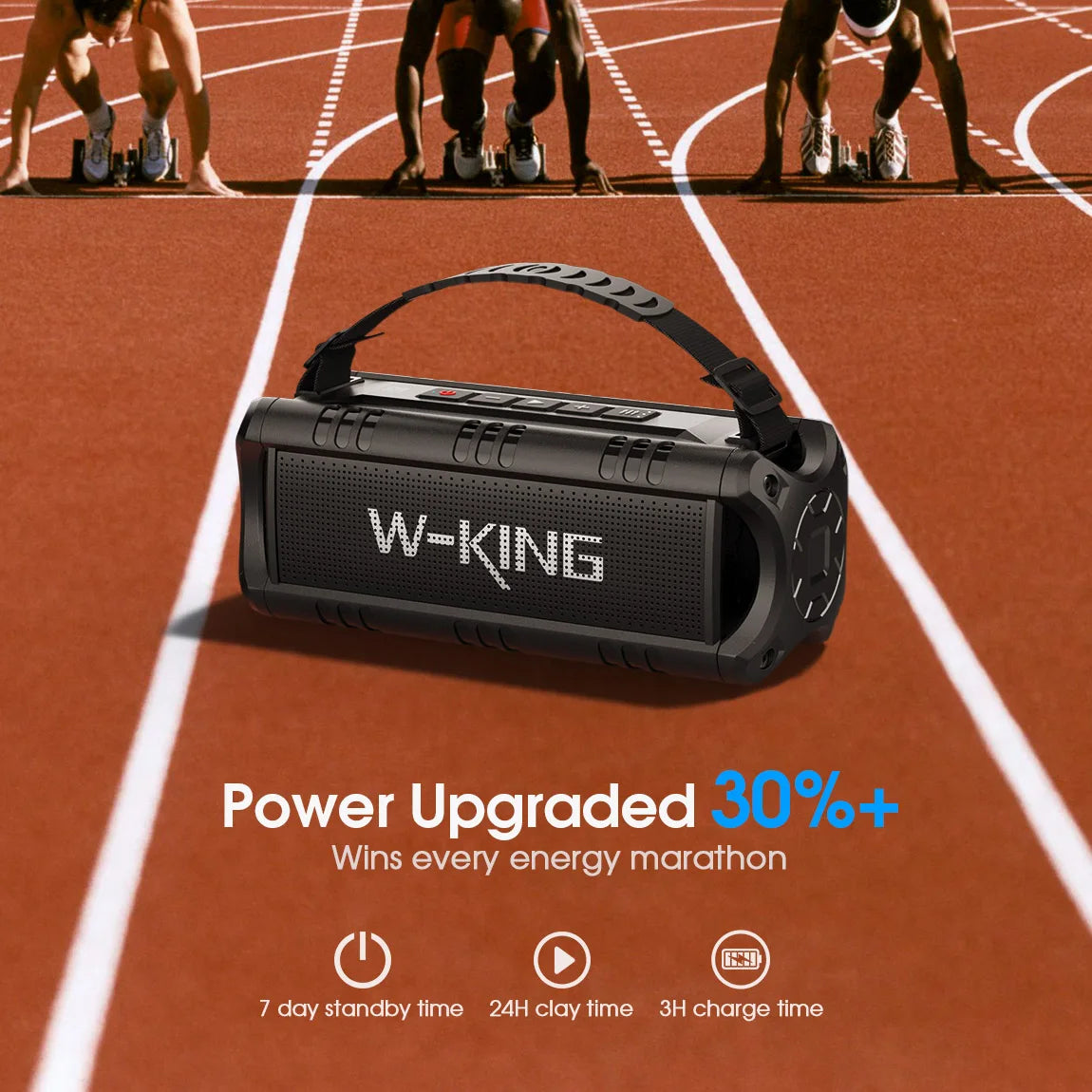 Enceinte Bluetooth Portable W-KING D8 Mini-1 - Son Puissant 30W, Étanche IPX6 et 24h d'Autonomie