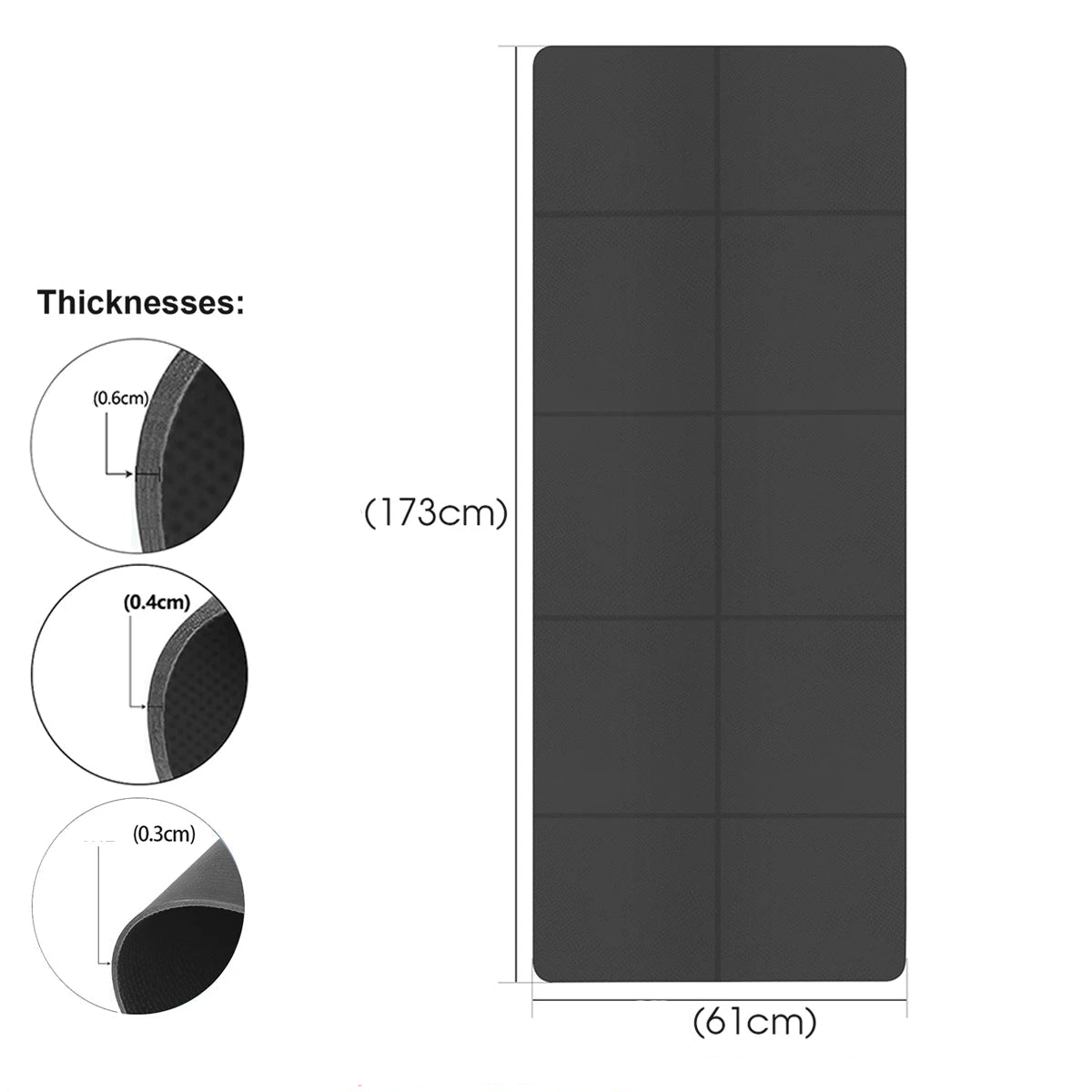 Tapis de fitness antidérapant – Léger, confortable et facile à transporter en EVA (Ethylène Vinyle Acétate)