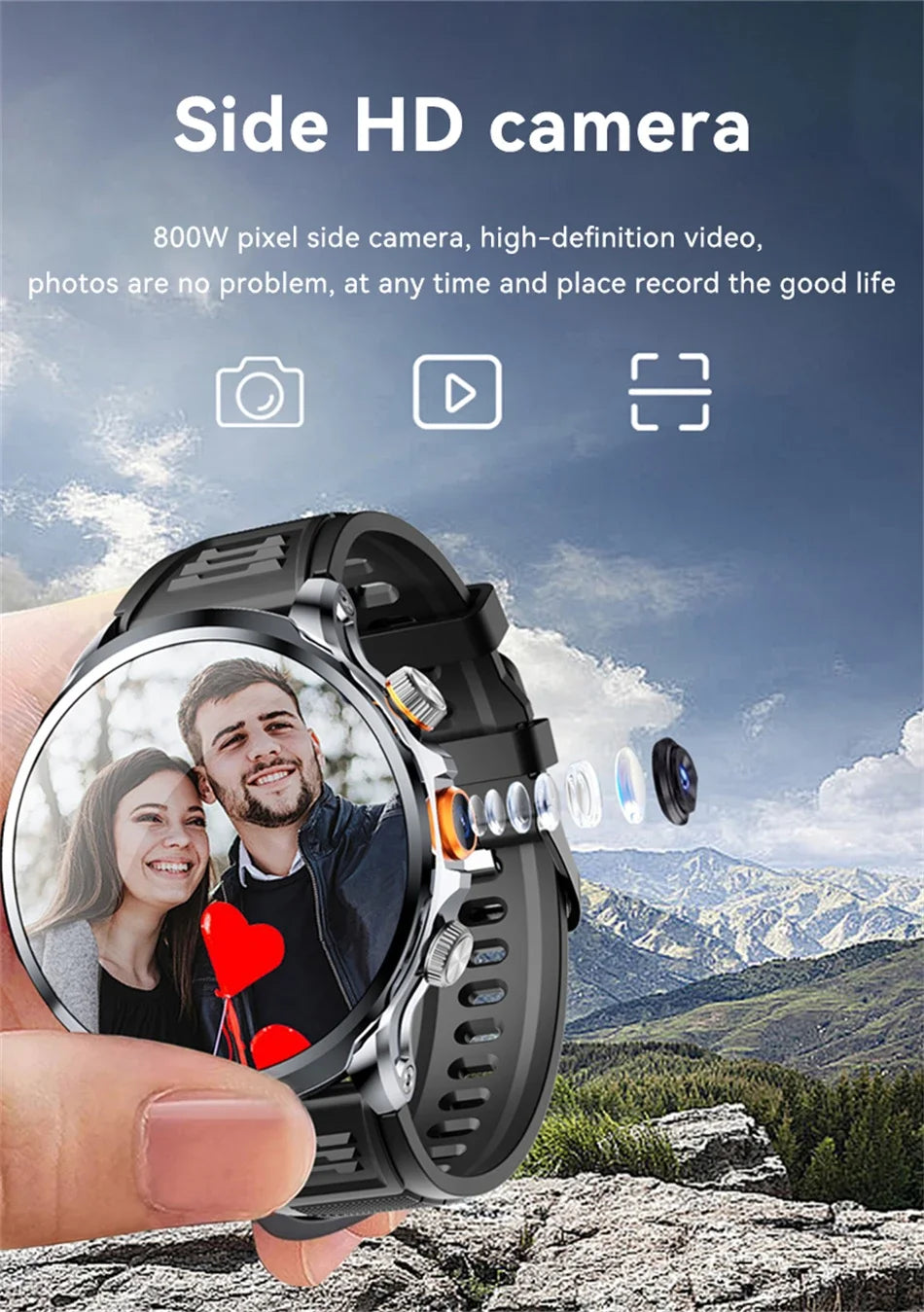 Montre Connectée Autonome 5G/4G - Grand Écran HD, GPS & Google Play