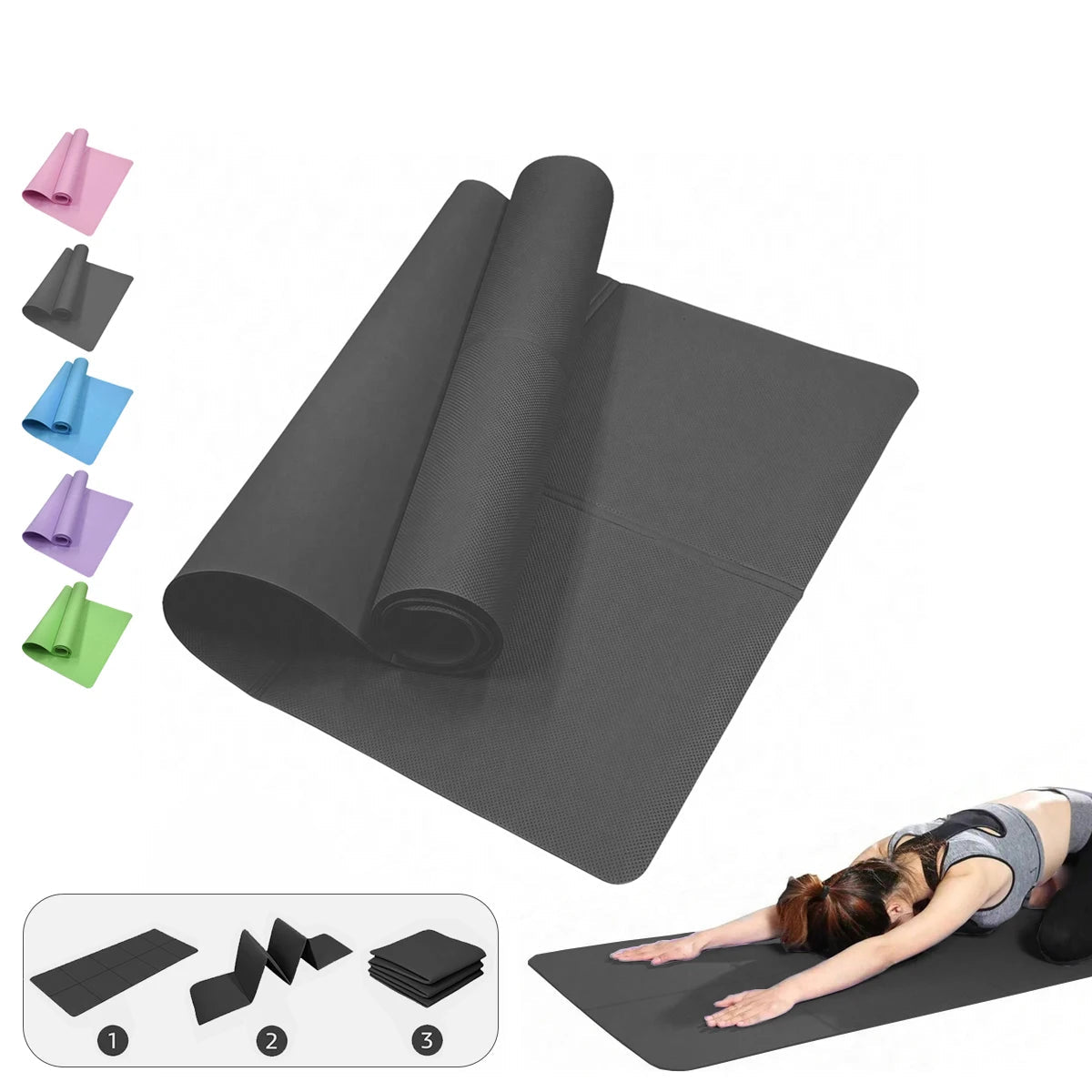 Tapis de fitness antidérapant – Léger, confortable et facile à transporter en EVA (Ethylène Vinyle Acétate)
