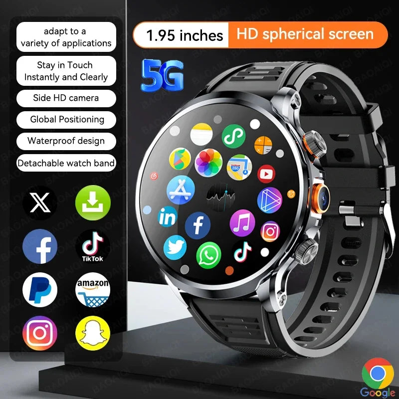 Montre Connectée Autonome 5G/4G - Grand Écran HD, GPS & Google Play