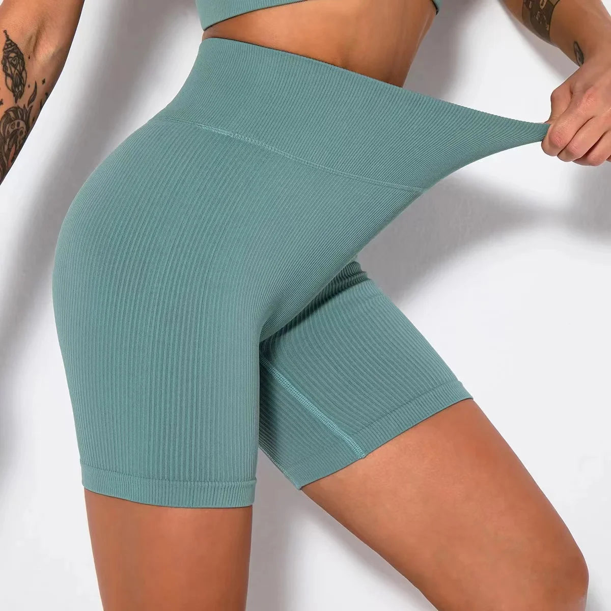 Short sport sans couture taille haute – Push up et effet galbant