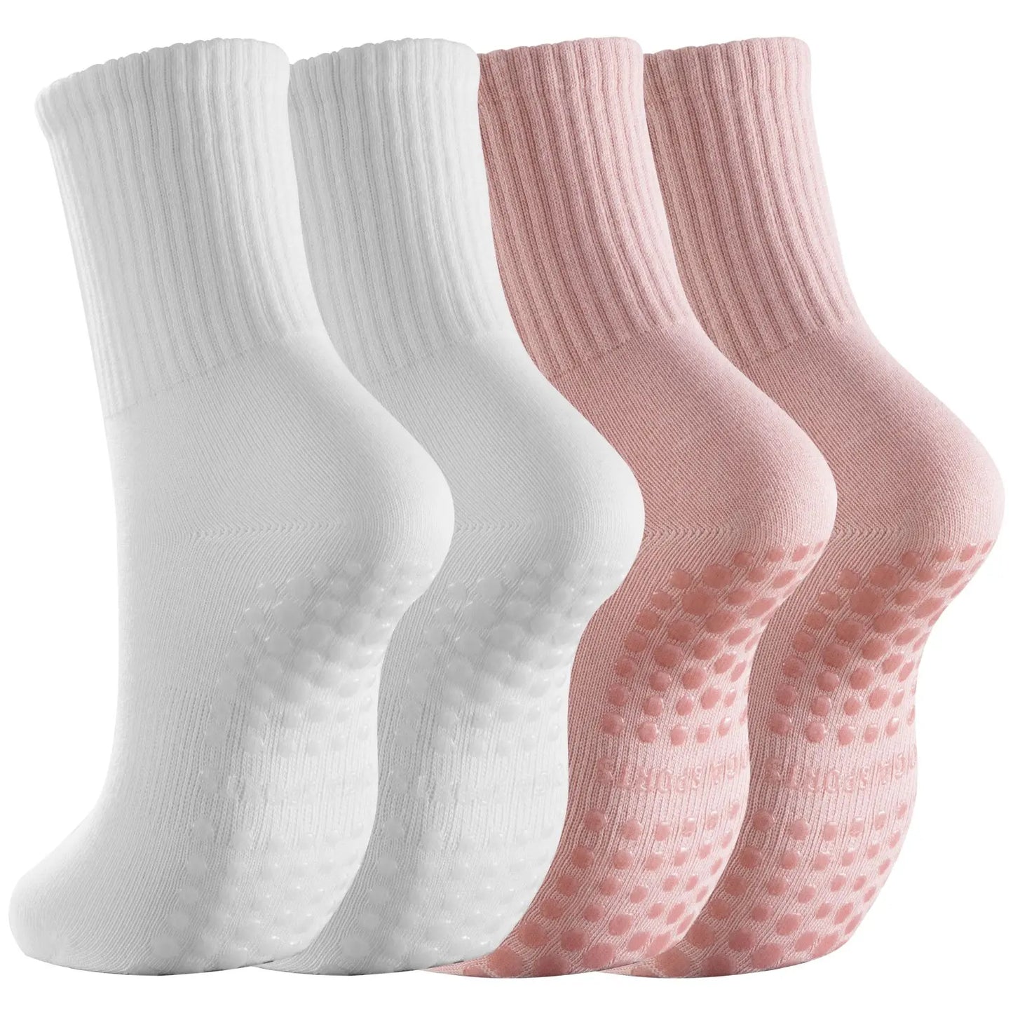 Lot de 2 paires chaussettes fitness antidérapantes femme
