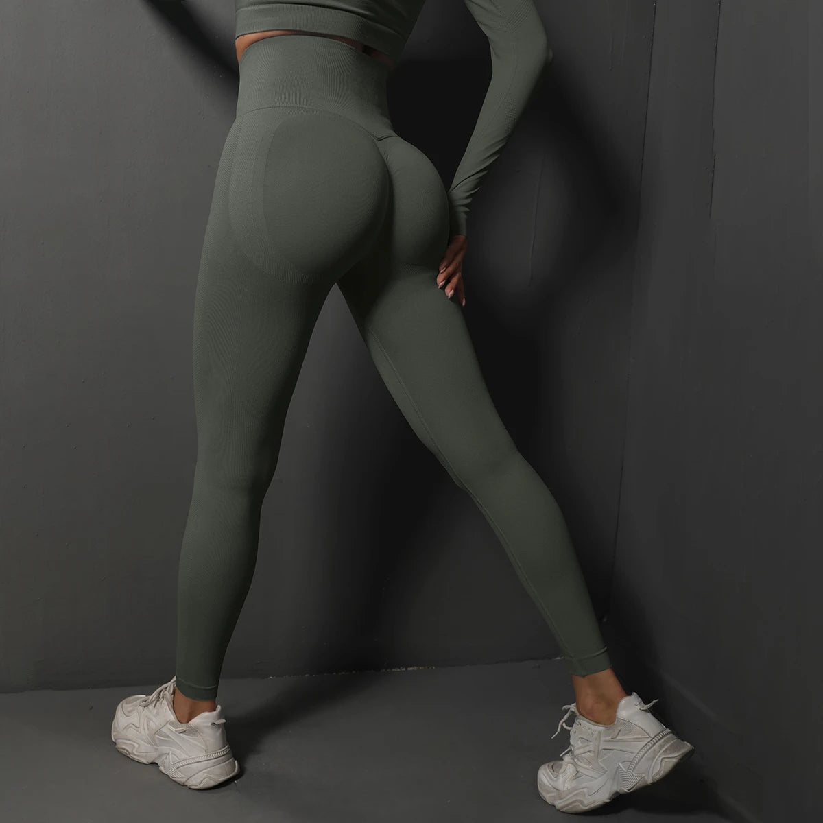 Legging sport sans couture taille haute – Effet push up et galbant