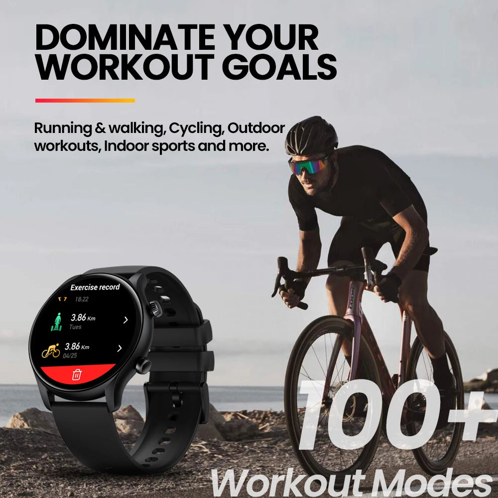 Montre connectée HD avec appels Bluetooth et suivi santé