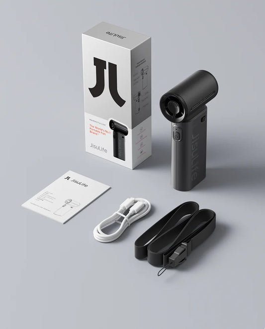 Mini Ventilateur Turbo Portable JISULIFE - Vent Puissant & 22h d'Autonomie