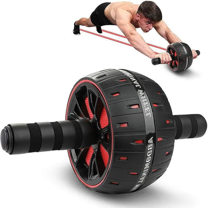 Roue abdominale large 9 cm avec tapis – Abdos Roller renforcé pour gainage