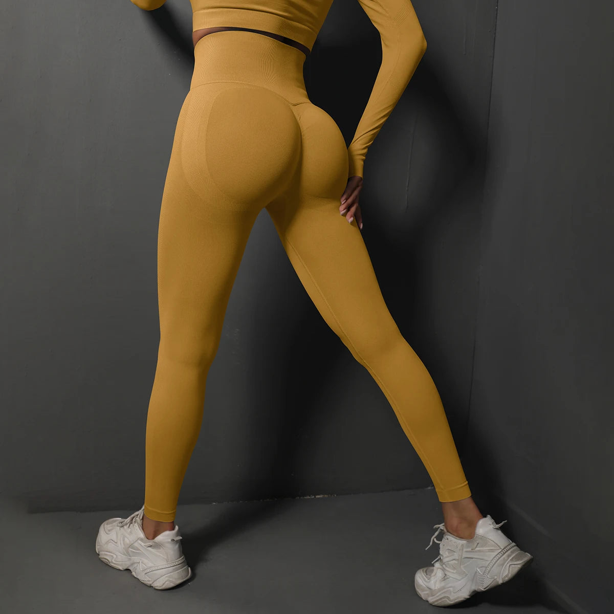 Legging sport sans couture taille haute – Effet push up et galbant