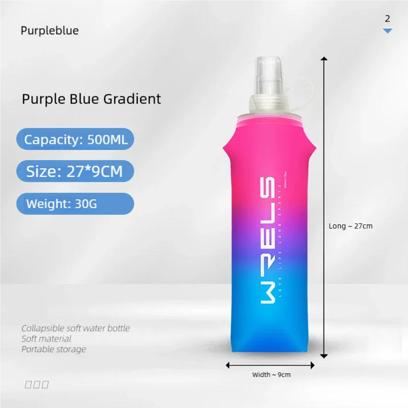 Gourde Souple Pliable pour le Sport - Ultra Légère, Étanche, Sans BPA et PVC