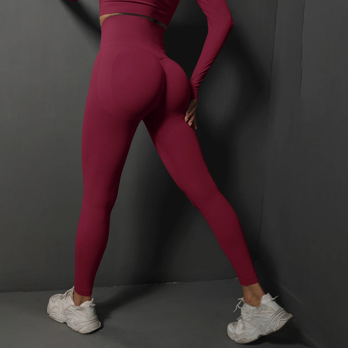 Legging sport sans couture taille haute – Effet push up et galbant