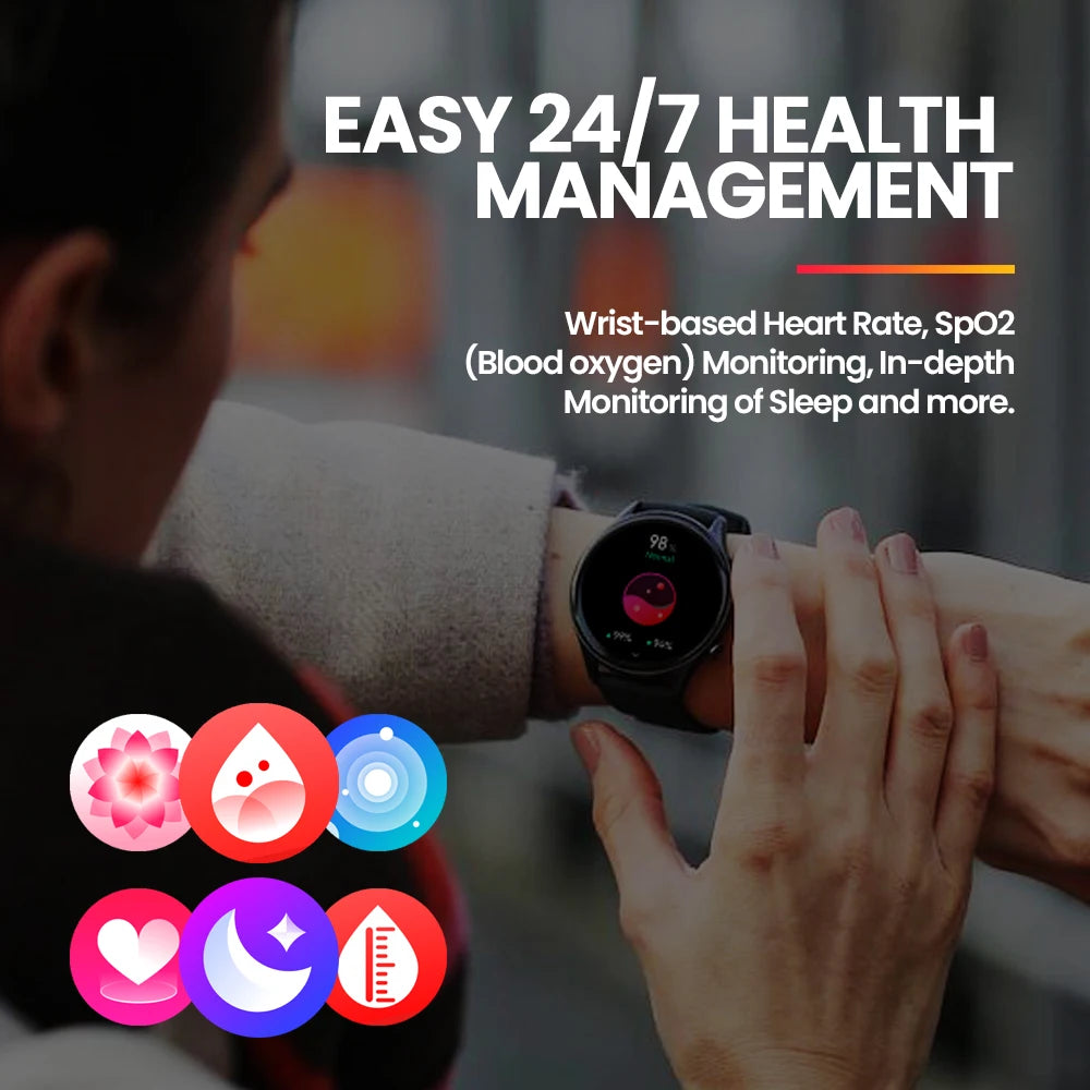 Montre connectée HD avec appels Bluetooth et suivi santé