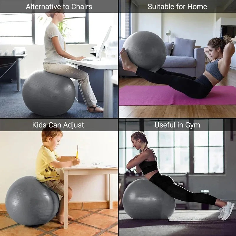 Ballon de yoga 65 cm – Swiss Ball de stabilité et renforcement jusqu’à 90 kg