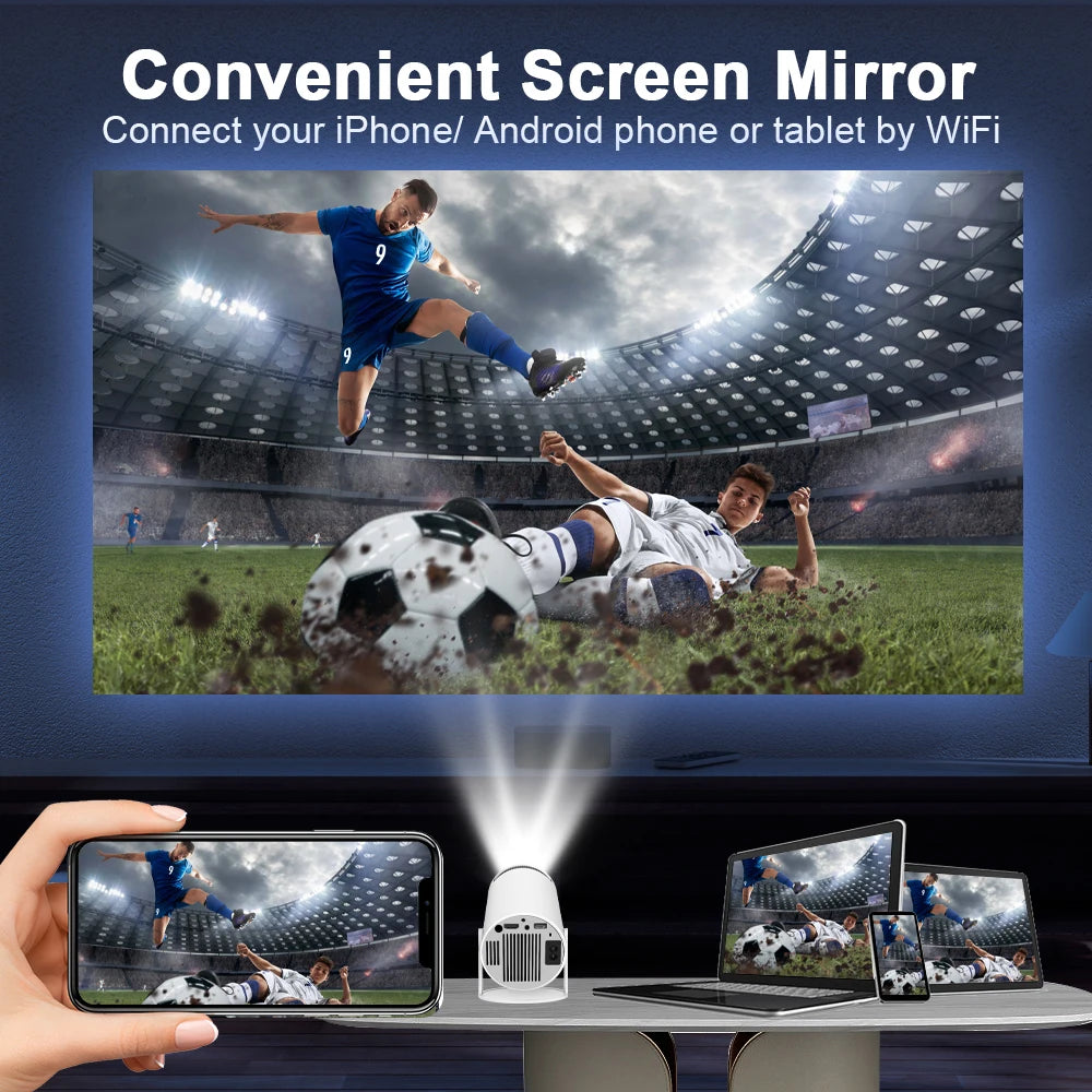 Projecteur Intelligent HD Portable - Android 11, Wifi 6 & Projection Flexible