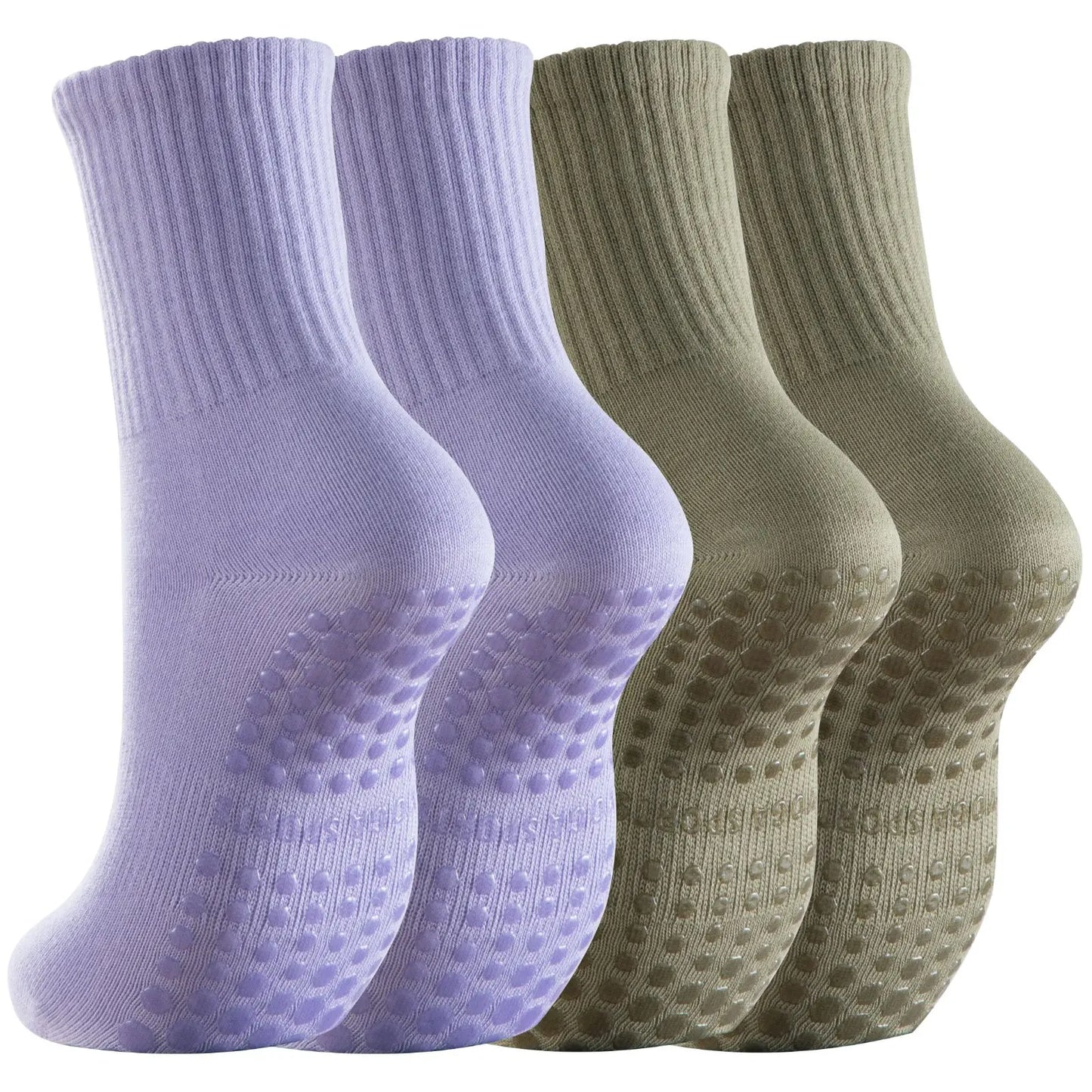 Lot de 2 paires chaussettes fitness antidérapantes femme