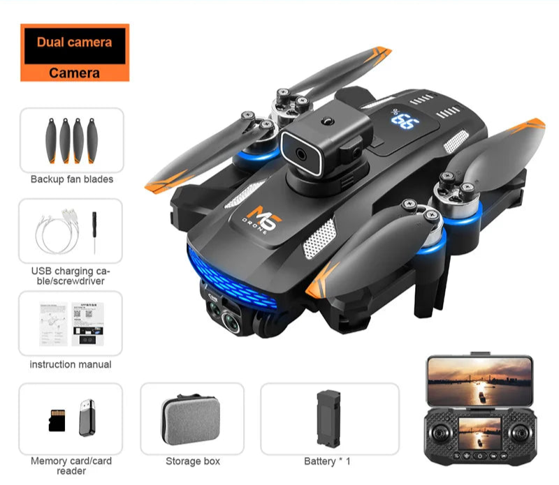 Drone M6 Intelligent : Caméra 4K ou 8K au Choix, Écran Intégré & Anti-Collision