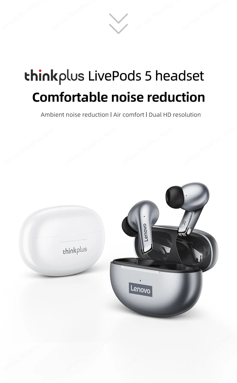 Lenovo LP5 : Écouteurs Bluetooth Sport - Charge Rapide, Appels HD & Étanche