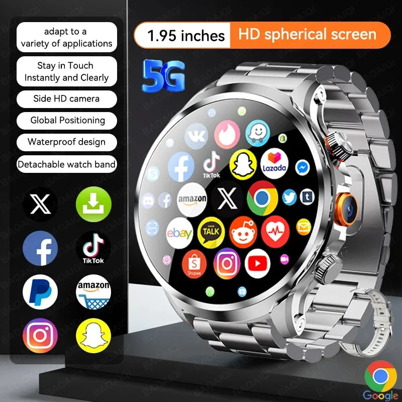 Montre Connectée Autonome 5G/4G - Grand Écran HD, GPS & Google Play