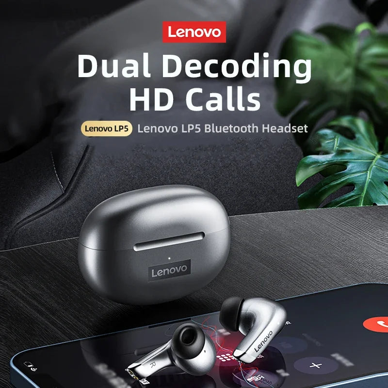 Lenovo LP5 : Écouteurs Bluetooth Sport - Charge Rapide, Appels HD & Étanche