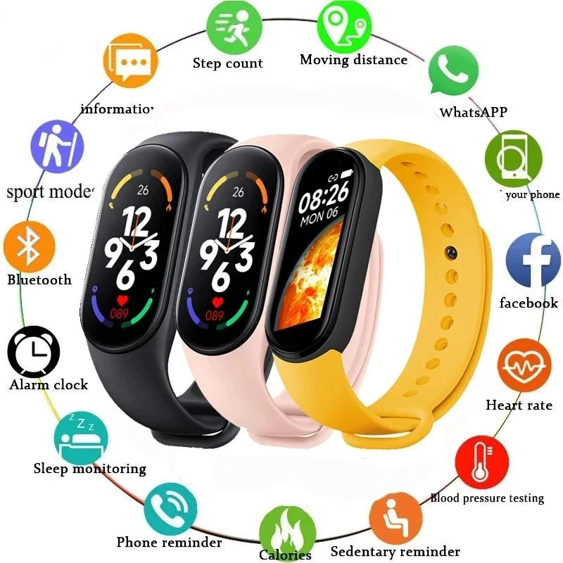 Montre connectée M7 – Smart watch fitness avec fréquence cardiaque et suivi santé