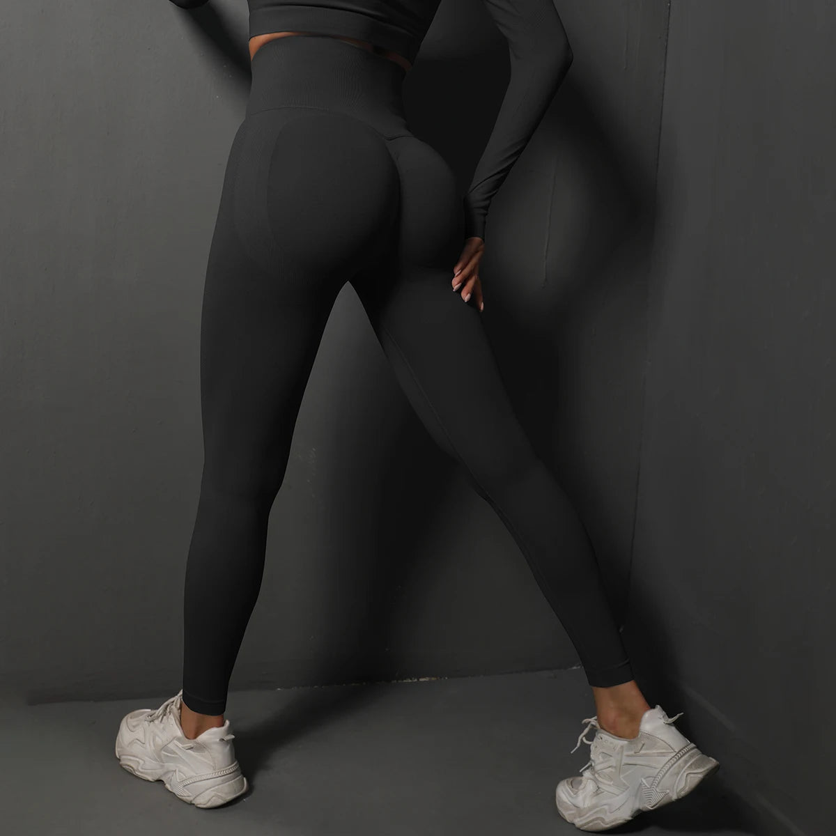 Legging sport sans couture taille haute – Effet push up et galbant