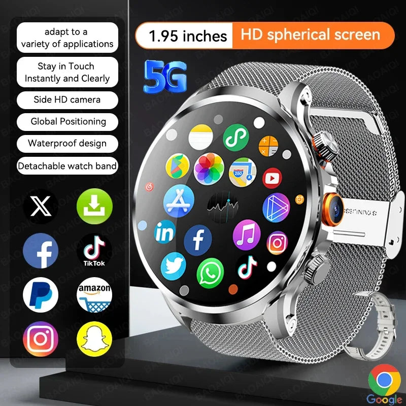 Montre Connectée Autonome 5G/4G - Grand Écran HD, GPS & Google Play