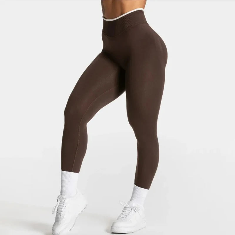 Legging sport sans couture taille haute – Effet galbant et maintien sculptant