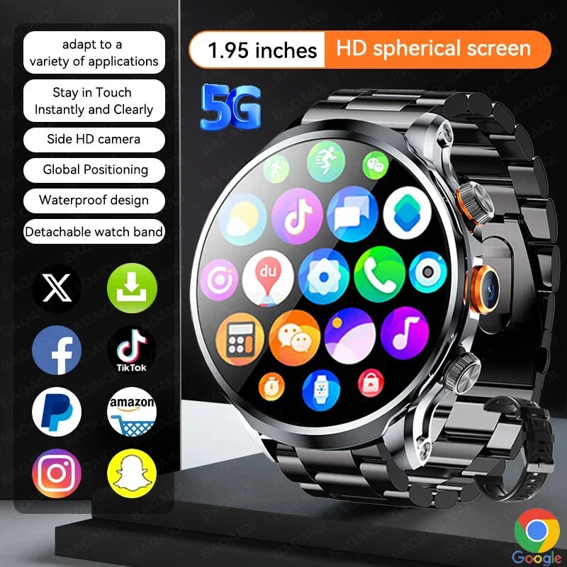 Montre Connectée Autonome 5G/4G - Grand Écran HD, GPS & Google Play