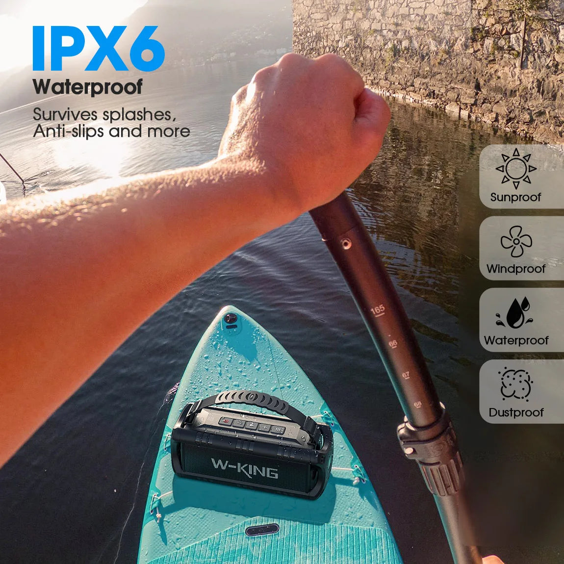 Enceinte Bluetooth Portable W-KING D8 Mini-1 - Son Puissant 30W, Étanche IPX6 et 24h d'Autonomie