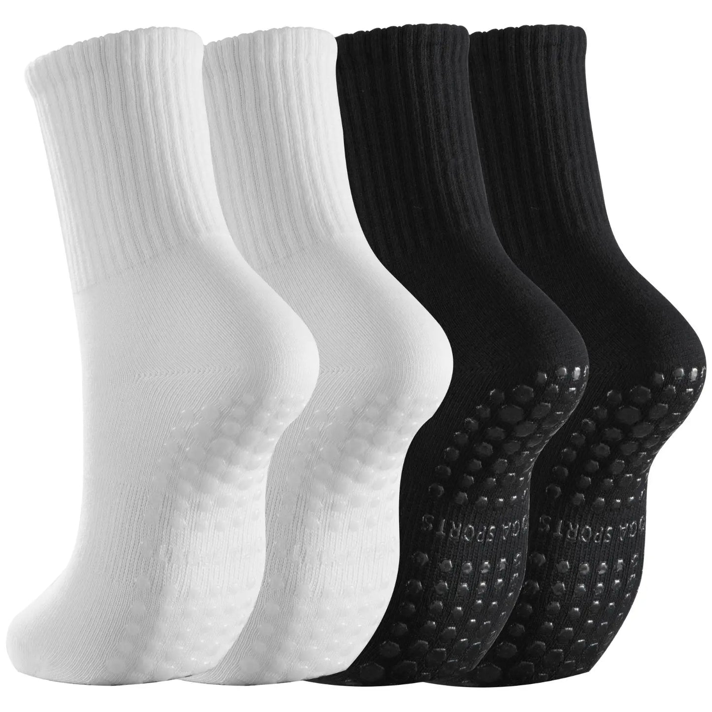 Lot de 2 paires chaussettes fitness antidérapantes femme