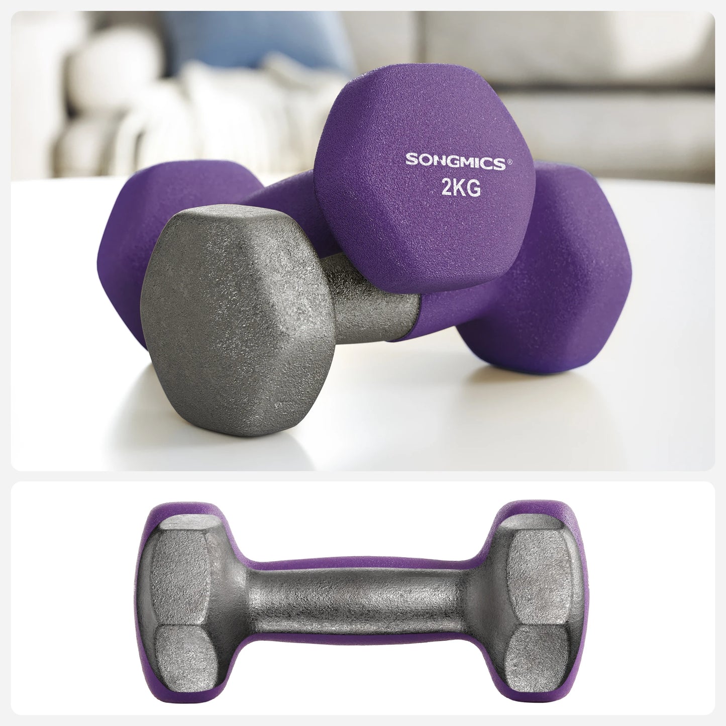 Ensemble d'haltères SONGMICS, 3 paires avec support