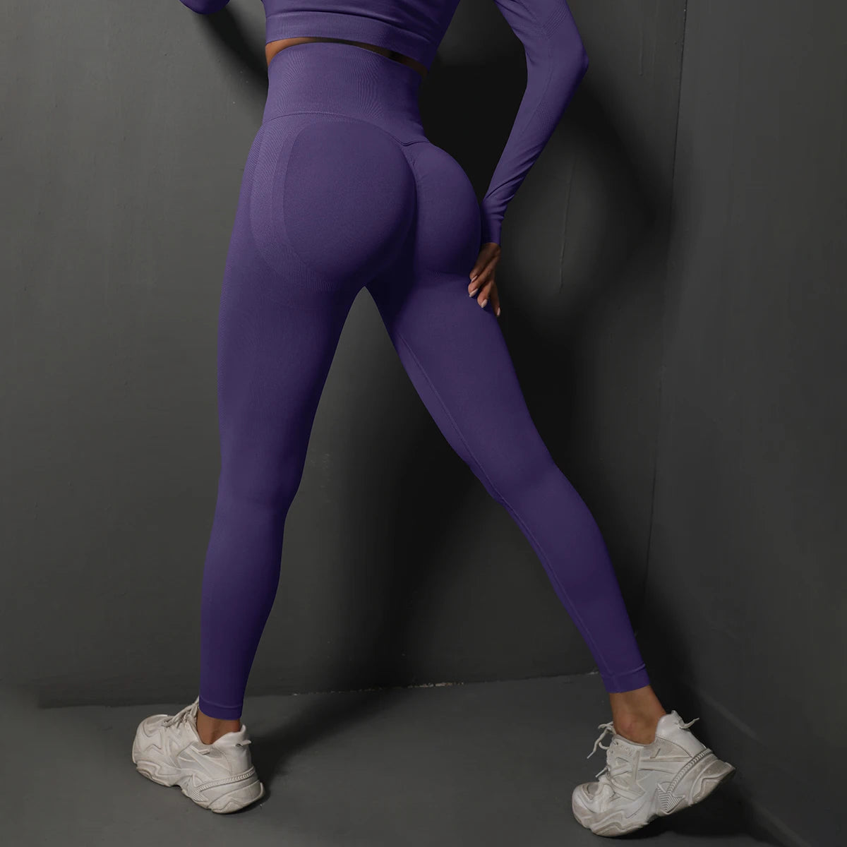 Legging sport sans couture taille haute – Effet push up et galbant