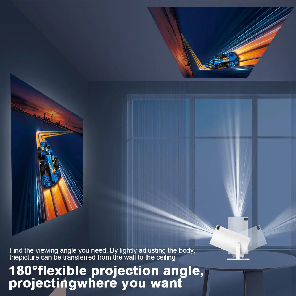 Projecteur Intelligent HD Portable - Android 11, Wifi 6 & Projection Flexible