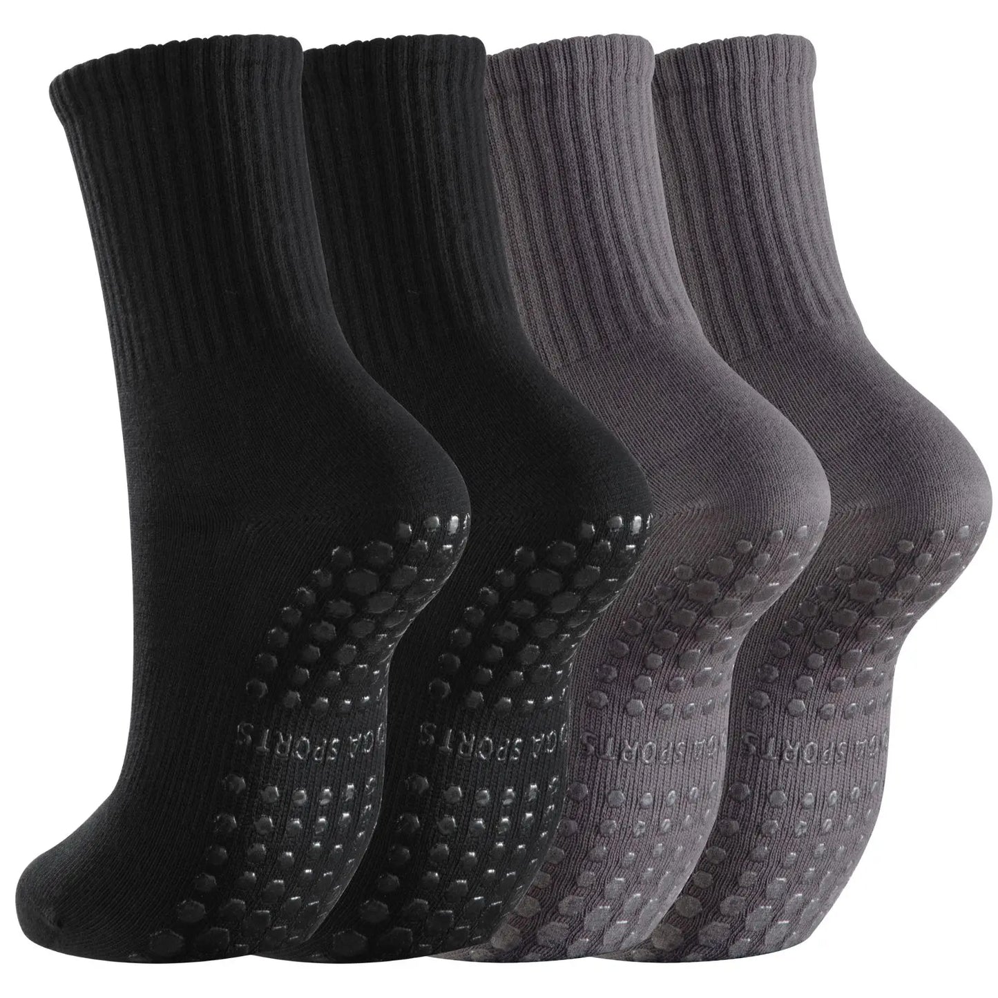 Lot de 2 paires chaussettes fitness antidérapantes femme