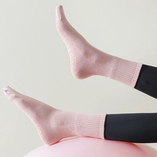 Lot de 2 paires chaussettes fitness antidérapantes femme